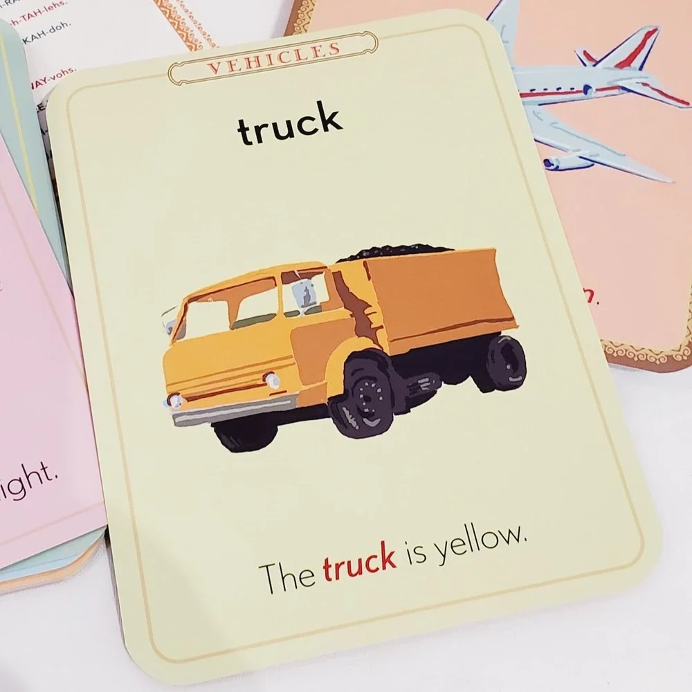 eeBoo 56 SPANISH‎ Flash Cards Basic Vocabulary Illustrated Pronunciation Guides